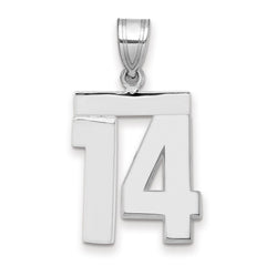14kw Medium Polished Number 14 Charm