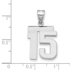 14kw Medium Polished Number 15 Charm