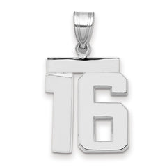 14kw Medium Polished Number 16 Charm