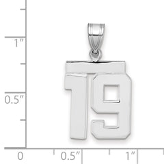 14kw Medium Polished Number 19 Charm