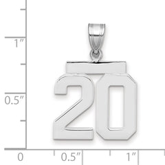 14kw Medium Polished Number 20 Charm
