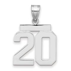 14kw Medium Polished Number 20 Charm