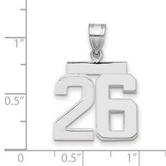 14kw Medium Polished Number 26 Charm