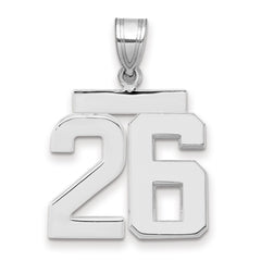 14kw Medium Polished Number 26 Charm