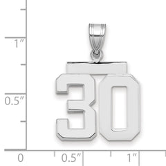 14kw Medium Polished Number 30 Charm