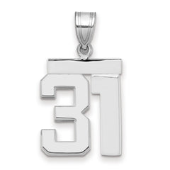 14kw Medium Polished Number 31 Charm