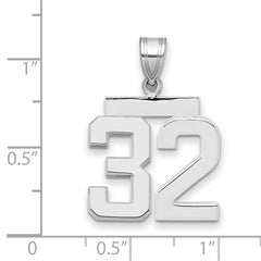 14kw Medium Polished Number 32 Charm