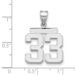 14kw Medium Polished Number 33 Charm