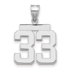 14kw Medium Polished Number 33 Charm