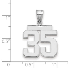 14kw Medium Polished Number 35 Charm