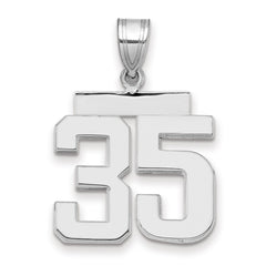 14kw Medium Polished Number 35 Charm