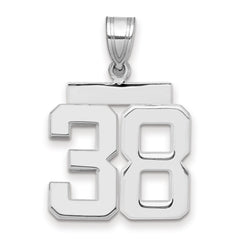 14kw Medium Polished Number 38 Charm