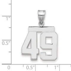 14kw Medium Polished Number 49 Charm