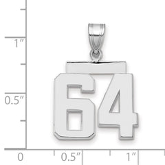 14kw Medium Polished Number 64 Charm