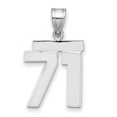 14kw Medium Polished Number 71 Charm