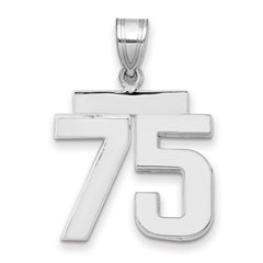 14kw Medium Polished Number 75 Charm
