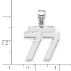 14kw Medium Polished Number 77 Charm