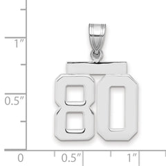 14kw Medium Polished Number 80 Charm
