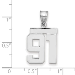 14kw Medium Polished Number 91 Charm