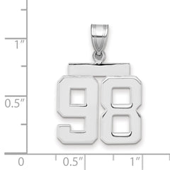 14kw Medium Polished Number 98 Charm