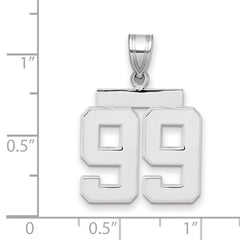 14kw Medium Polished Number 99 Charm