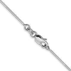 14K White Gold 20 inch .6mm Octagonal Snake with Lobster Clasp Chain