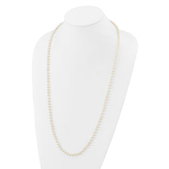 14k 4-5mm White Near-Round Freshwater Cultured Pearl 28 inch Necklace