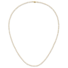 14k 4-5mm White Near-Round Freshwater Cultured Pearl 28 inch Necklace