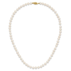 14k 5-6mm White Near-Round Freshwater Cultured Pearl 16 inch Necklace
