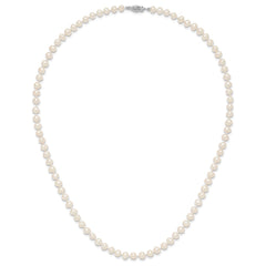 14k White Gold 5-6mm White Near Round Freshwater Cultured Pearl 20 inch Necklace