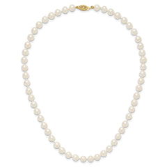 14k 6-7mm White Near-Round Freshwater Cultured Pearl 16 inch Necklace