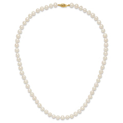 14k 6-7mm White Near-Round Freshwater Cultured Pearl 18 inch Necklace