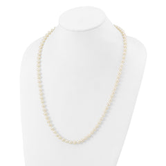 14k White Gold 6-7mm White Near Round Freshwater Cultured Pearl 24 inch Necklace
