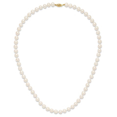 14k 7-8mm White Near-Round Freshwater Cultured Pearl 20 inch Necklace