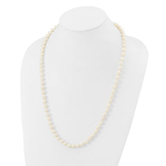 14k 7-8mm White Near-Round Freshwater Cultured Pearl 24 inch Necklace