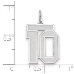 14kw Medium Satin Number 10 Charm