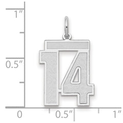 14kw Medium Satin Number 14 Charm