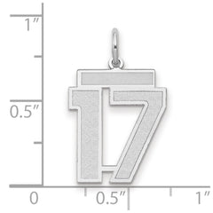 14kw Medium Satin Number 17 Charm