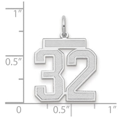 14kw Medium Satin Number 32 Charm