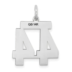 14kw Medium Satin Number 44 Charm