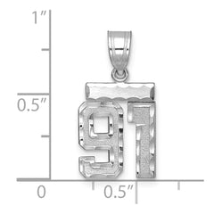 14kw Small Brushed Diamond-cut Number 91 Charm