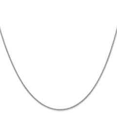14K White Gold 18 inch 1.4mm Round Snake Lobster Clasp Chain