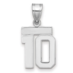 14kw Small Polished Number 10 Charm