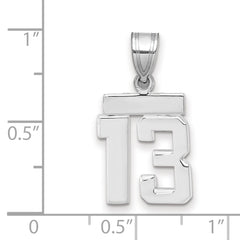 14kw Small Polished Number 13 Charm