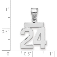 14kw Small Polished Number 24 Charm
