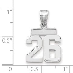 14kw Small Polished Number 26 Charm