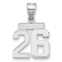 14kw Small Polished Number 26 Charm