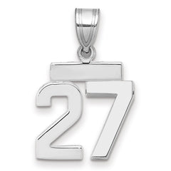 14kw Small Polished Number 27 Charm