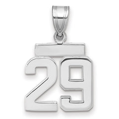 14kw Small Polished Number 29 Charm
