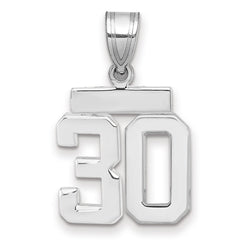 14kw Small Polished Number 30 Charm